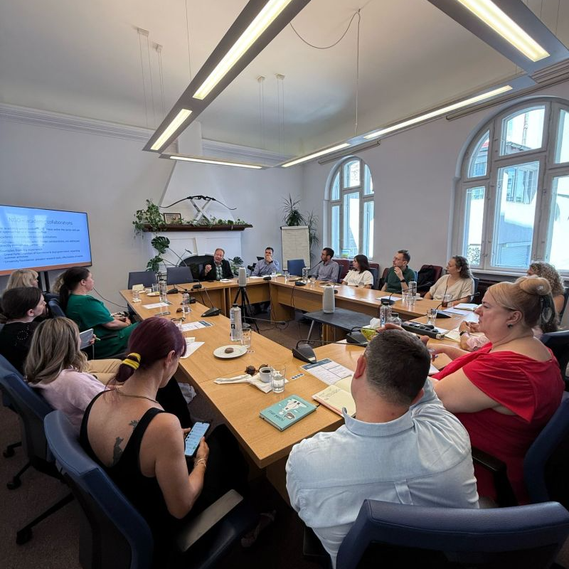 Giving a talk in Bucharest